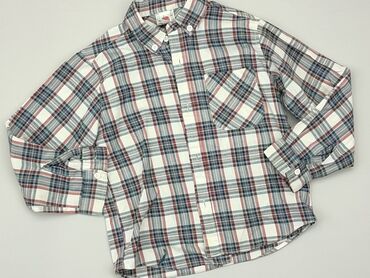 flanelowa koszula w krate: Сорочка 5-6 р., стан - Хороший, візерунок - Клітинка, колір - Сірий
