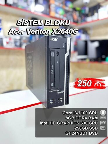 Digər ehtiyat hissələri: Sistem Bloku ”Acer Veriton X2640G” ⭐Tək Sistem Bloku – 250 AZN ⭐Yeni
