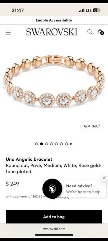 Digər aksesuarlar: Swarovski Qabı yoxdur 2-3 defe taxılıbtəzədir . Qızıl suyuna