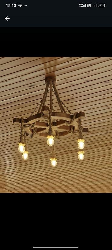 sarlar: Çılçıraq, 6 lampa, Taxta — 4