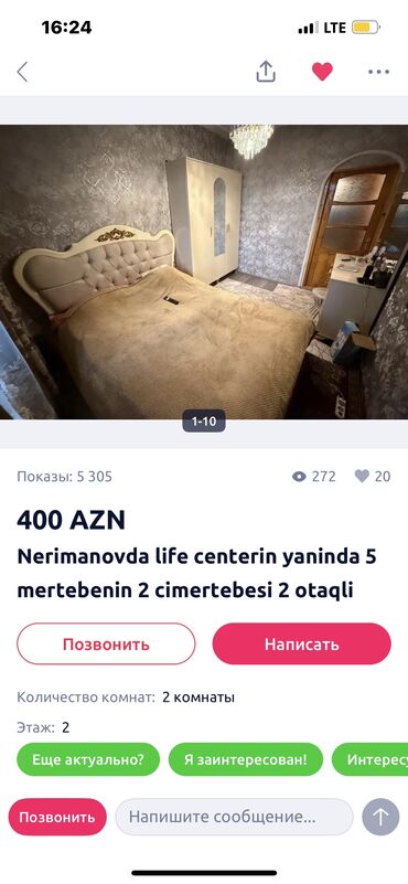 kirayə mənzillər 2023: Bu elana heckim inanmasın eve göre beh isyiyir bey alankimi itir