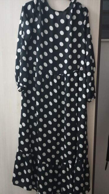 crna cipkana haljina: H&M M (EU 38), bоја - Crna, Oversize, Dugih rukava