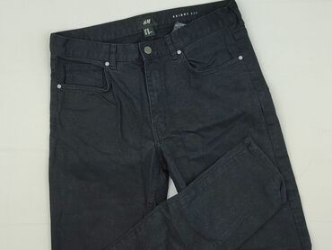 Czarne jeansy męskie H&M o kroju skinny fit. Posiadają klasyczne