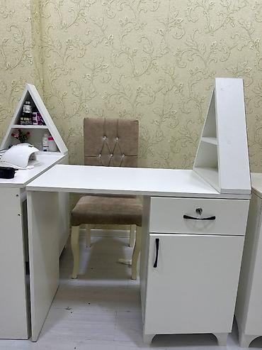 islənmis stullar: Mebel dəsti – manikür/iş masası - Rəng: ağ - Masa quruluşu: düz iş — 2