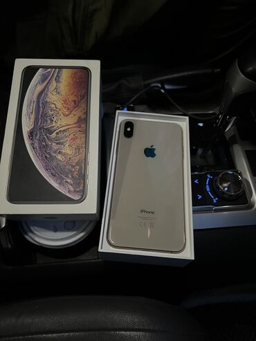 айфон 4000: IPhone Xs Max, Колдонулган, 256 ГБ, Алтын, Кабель, Куту, 79 %