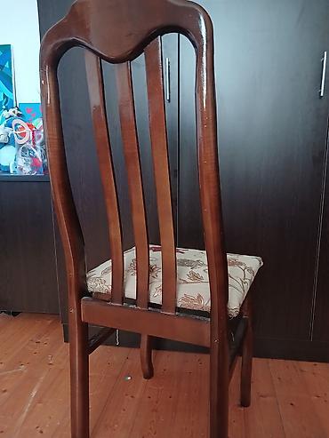 epoksi masa: Taxta yemək otağı stulu 6 eded - Material: bərk ağac (tünd qəhvəyi — 3