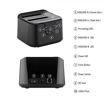 Другие комплектующие: Док-станция GODO GDPD01T для SATA жестких дисков/SSD 2.5/3.5 с — 6