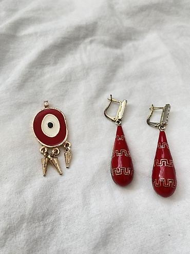 Bijuteriya: Zərgərlik dəsti: sırğa və üzük. Birinci dəst gümüş örtüklüdü — 7
