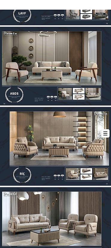 divan kreslo modelləri: Damla Mebel oturma dəsti kolleksiyası – Layf, Asos və Riç modelləri — 1