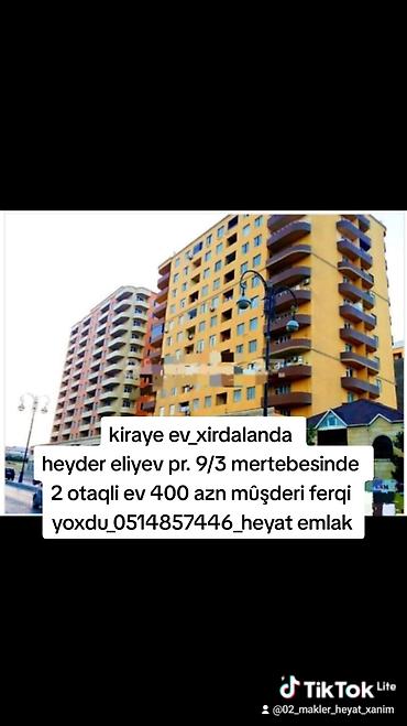 Uzunmüddətli kirayə mənzillər: Kiraye ev_xirdalanda heyder eliyev pr. 9/3 mertebesinde 2 otaqli ev — 1