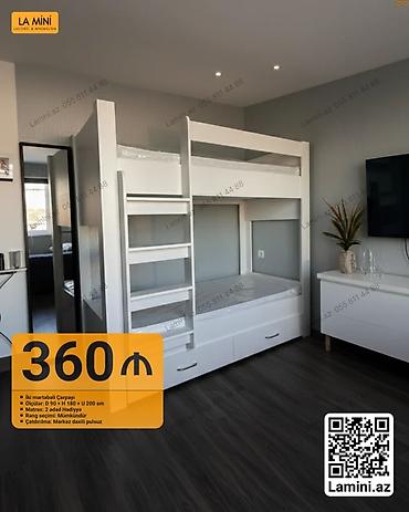 Mebel: İki mərtəbəli çarpayı – La Mini - Ölçülər: D 90 × H 180 × U 200 sm - — 1