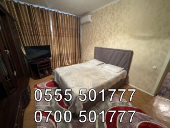 однокомнатная квартира на долгий срок: 1 бөлмө, Душ кабинасы, Жаздык, жууркан-төшөк каптары, Кондиционер