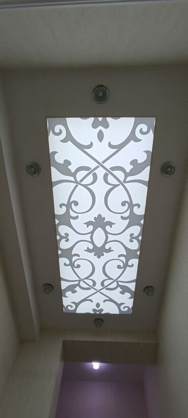 ev ucun led isiqlar: Dekorativ işıqlı tavan paneli - Dizayn: Orta hissədə ornamental