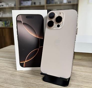 iphone x irshad telecom: IPhone 16 Pro, 256 GB, Desert Titanium, Zəmanət, Simsiz şarj, Face ID — 1
