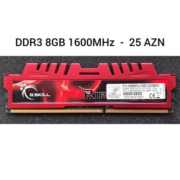 Sərt disklər (HDD): PC - Operativ yaddaş - Ram (Noutbuk üçün deyil) G.SKILL DDR3 8GB