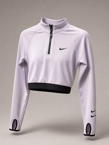 Женский укороченный спортивный джемпер Nike с молнией 1/4. - Цвет