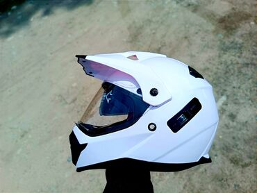 Мотоэкипировка: Эндуро Шлем Маленького Размера XS Чисто Белый! Со встроенными