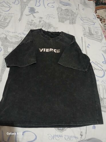 футболка оверсайз мужская: Футболка oversize с принтом “VIERCE”. - Цвет: графит/acid wash