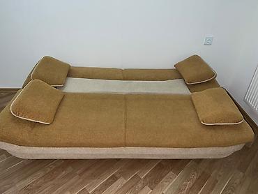 acilib baglanan divan: Çevrilən divan/çarpayı - Rəng: xardal-sarı və bej kombinasiya - — 2