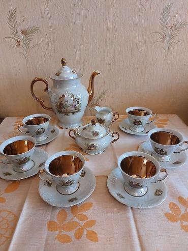 cay: Çay dəsti, rəng - Ağ, Farfor — 1
