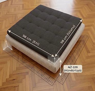 antik stullar: İstikbal firmasının əla keyfiyyətli pufu/ottoman. Ölçülər: 98 × 98 — 3