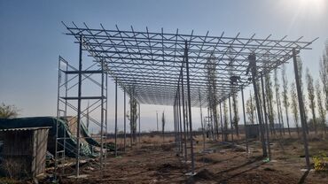 Бетонные еврозаборы: Ассалам алейкум Навес жасайбыз под ключ Арка,полу арка, одно скат — 11