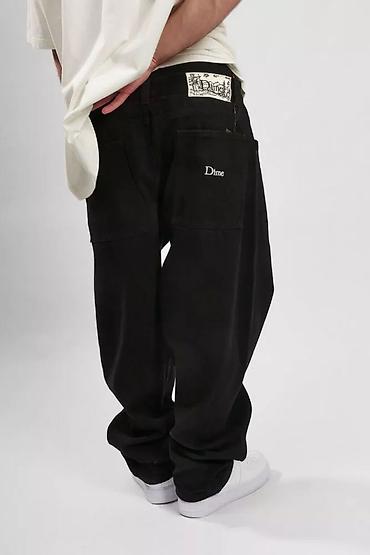 Джинсы: Джинсы Dime, черные - Прямой свободный крой с легким заужением к низу — 9