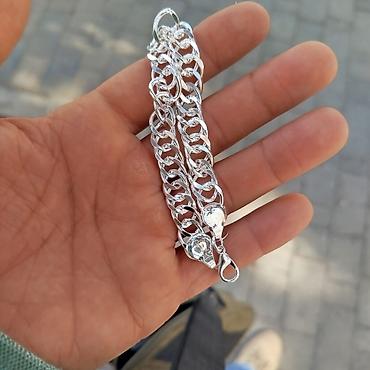 Aksesuarlar: Gümüşü bilərzik. 25 gr. 20 CM. Sterlinq (qarışıq gümüş), s925; — 7