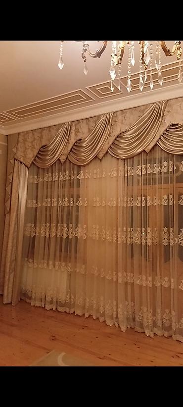 Pərdə və tüllər: Pərdə və tül dəstləri - Klassik dizaynlı pərdə komplektləri: salon — 12