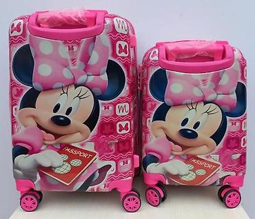 Rančevi, torbe i koferi: Dečiji koferi set – Minnie Mouse motiv - Set od 2 kofera u ružičastoj — 1