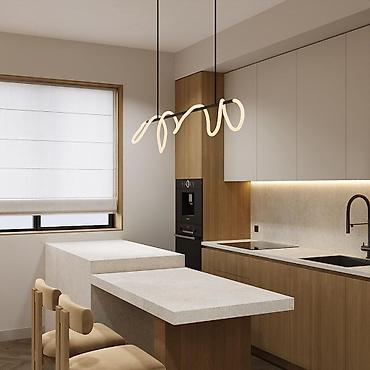 Müasir mətbəx interyer dizaynı Xidmət təsviri: - Minimalist və