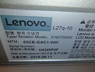 Monitori: Lenovo IPS monitor 27 2K Prodajem vrhunski monitor Lenovo L27q-10 — 13