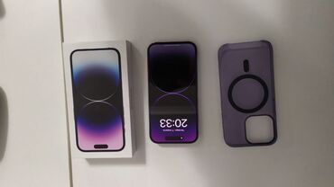 naushniki iphone lightning: IPhone 14 Pro, Б/у, 256 ГБ, Deep Purple, Защитное стекло, Чехол, Кабель, 94 %