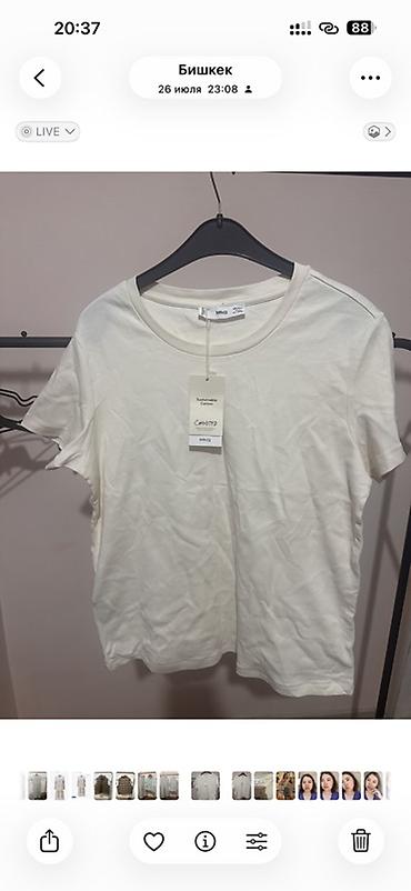 cot: Футболка, Классическая модель, Mango, Хлопок, Новый, M — 1
