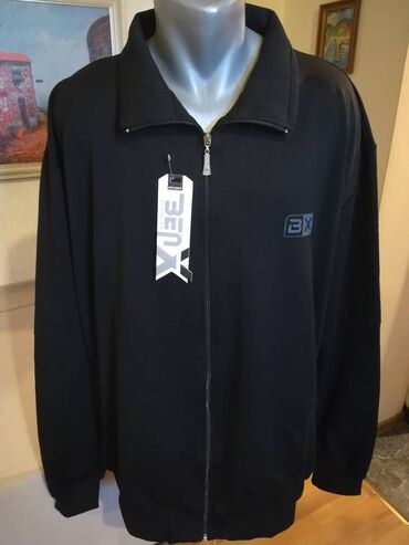 nike m: Sweatshirt, 5XL (EU 62), color - Black, With a zipper