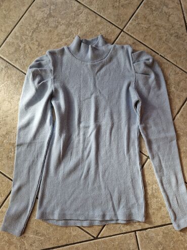 Roll-necks: S (EU 36), M (EU 38), Cotton, Single-colored, color - Light blue