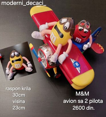 igračka dinosaurus: M&M avion,budilnik i ručni ventilator na baterije. Odlicno za