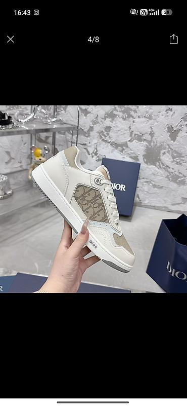 dior b30: НА ЗАКАЗ ПРИМЕРНО 14-15 ДНЕЙ Кроссовки низкие, бело-голубы - Верх из — 5