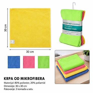 KMT Jednobojna krpa trodelni 5200417 Praktičan set krpa od mikroﬁbera