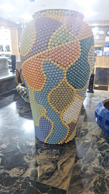 Bitkilər üçün dibçəklər: Mozaik naxışlı dekorativ keramik güldan/çiçək qabları Məhsul təsviri — 16