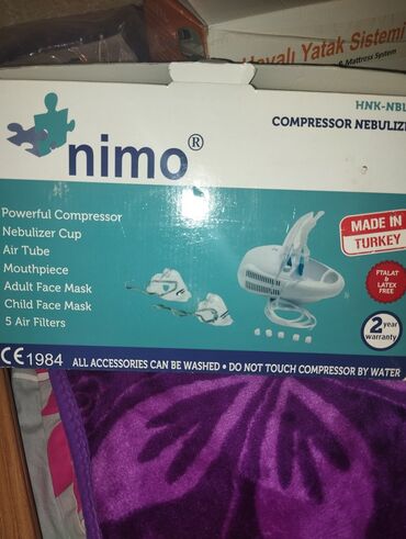Нитриловые перчатки: Nimo HNK-NBL kompressor nebulizator Xüsusiyyətlər: - Güclü kompressor