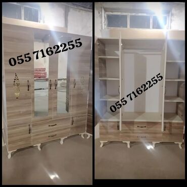 Dolablar: Açılan, 4 qapılı Düz dolab, Qarderob, paltar dolabı, Türkiyə — 14