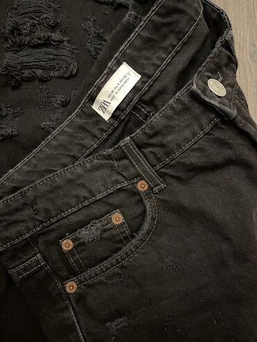 CD, DVD disklər və kassetlər: Zara, yırtıq detallı cins şalvar Dizlərdə və digər yerlərdə yırtıqlar — 8