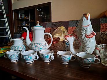 kündə: Çay dəsti, rəng - Ağ, Farfor — 1