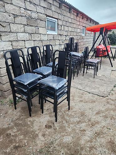Metall çərçivəli yığılabilən stullar - Rəng: qara (oturacaq və bel
