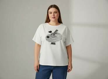 koronkowy t shirty: Футболка жіноча, розмір 5XL