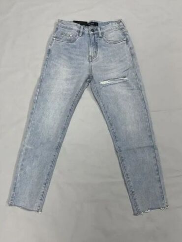 джинсы кюлоты: Прямые, Китай, Средняя талия, Рваные