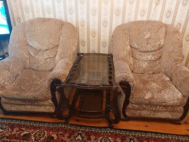 işlənmiş divan kreslo: Б/у, Диван-кровать, 2 кресла
