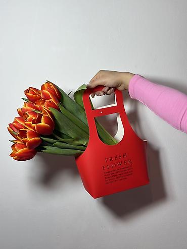 Букеты из живых цветов: Букет тюльпанов “Микс” - Состав: тюльпаны премиум-класса в яркой — 18