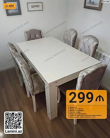 Mebel: Masa dəsti - Masa ölçüləri: 90 x 160 sm - Mexanizm: Açılmayan — 1